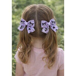 Hello Kitty Kuromi Colorful Purple Hair Bow Cute Hair Clip for Girls 4 PC